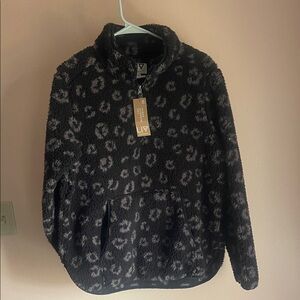Leopard Print Fleece Jacket